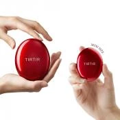 TIRTIR Mask Fit Red Cushion Mini Fond de Ten Compact 17W French Vanilla - acoperire ridicata si finisaj satinat de pana la 72 de ore, 4,5 g