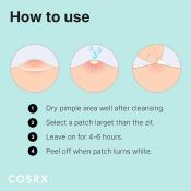 COSRX Master Patch Original Fit, 24 buc - plasturi formulati cu hidrocoloid, care contribuie la absorbirea sebumului si impuritatilor si la mentinerea unei bariere protectoare pentru zona cu imperfectiuni
