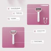 GESKE MicroNeedle Face and Body Roller 8 in 1 – Dispozitiv Profesional pentru Îngrijirea Feței și Corpului, Magenta | German Beauty Tech