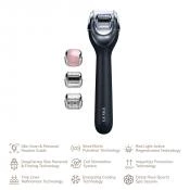 GESKE MicroNeedle Face Roller 9 in 1 Black - Microneedling facial pentru fermitate si stralucire, regenerare celulara si reducerea ridurilor fine, 1 buc