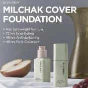 Giverny Milchak Cover – Fond de Ten Profesional cu Acoperire Mare, 21 Light Beige, 30 ml