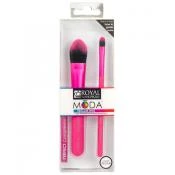 ROYAL AND LANGNICKEL Moda Ezglam Set Pensule Machiaj Ten Perfect Complexion - Acoperire Uniforma si Aplicare Profesionala, 2 piese