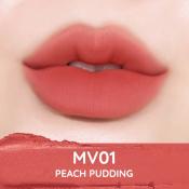 Black Rouge Muddish Cushion Velvet – Ruj Lichid Catifelat MV01 Peach Pudding | Culoare Confortabilă și Rezistență