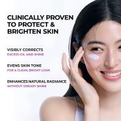 JUMISO Niacinamide 3+ Tone-up Sunscreen, 40 ml - Crema de fata formulata cu niacinamida si acid tranexamic, care contribuie la protectia ridicata impotriva radiatiilor UVA si UVB si la mentinerea luminozitatii tenului, Daily