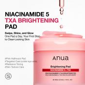 ANUA Niacinamide 5 TXA Brightening Pad Dischete Tonice - hidratare si luminozitate, 60 buc