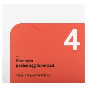 Numbuzin No.4 Pore Zero Peeled Egg Toner Pad – Dischete Exfoliante pentru Curățarea Porilor, 70 Buc | Control Sebum și Hidratare