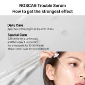 FATION Nosca9 Trouble Serum 30 ml — Ser de fata formulat cu pantenol si Centella Asiatica, care contribuie la calmarea pielii iritate si la metinerea nivelului optim de hidratare