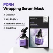 MEDIHEAL PDRN Wrapping Serum Mask Lifting, 25 ml - Masca de fata formulata cu PDRN si pantenol, care contribuie la fermitate, lifting si ingrijirea porilor vizibili