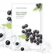 Nature Republic Real Nature Acai Berry Mask Sheet – Mască de față revitalizantă și antioxidantă cu acai berry, 23 g