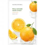 Nature Republic Real Nature – Mască de Față cu Extract de Portocală pentru Strălucire și Hidratare, 23 gr