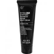 ALLIES OF SKIN Retinal 0.1% and Peptides Advances Repair Night Cream, 20 ml - crema de fata formulata cu retinal 0.1% si complex de peptide, care contribuie la imbunatatirea vizibila a texturii pielii si a semnelor de imbatranire si la metinerea confortului cutanat