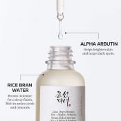 BEAUTY OF JOSEON Rice + Alpha Arbutin Glow Deep, 30 ml - Ser de fata formulat cu apa din tarate de orez si alfa arbutina, care contribuie la hidratarea profunda a pielii si la imbunatatirea luminozitatii si uniformitatii nuantei