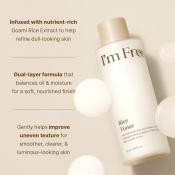 I'M FROM Rice Toner, 150 ml - Toner de fata formulat cu extract de orez organic si GOA RICE din Yeoju, care contribuie la hidratarea pielii si la mentinerea confortului cutanat