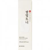 MIZON Rice Water Milky Glow Toner, 150 ml - Toner de fata formulat cu apa de orez Haiami si Rice Bran PDRN, care contribuie la hidratare si la metinerea confortului pielii si la imbunatatirea aspectului tonului neuniform si la netezirea texturii pielii