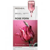 MEDIHEAL Rose PDRN Essential Sheet Mask Healthy Glow - masca de fata tip servetel formulata cu PDRN vegetal derivat din trandafir si extract de trandafir, care contribuie la hidratarea pielii si la imbunatatirea aspectului texturii - 24 ml