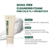 KSECRET Seoul 1988 Spuma de Curatare Pine Cica - Curatare Profunda si Calmanta anti-acnee cu Probiotice, 150 ml
