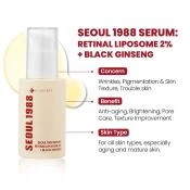 KSECRET Seoul 1988 Ser facial cu retinal si ginseng negru - Fermitate, anti-aging si luminozitate intensa, 30 ml