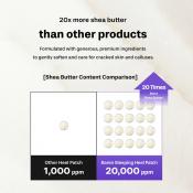 BAREN Shea Butter Sleeping Heel Patch, 2 buc - benzi pentru talpi formulate cu shea butter si acid hialuronic, care contribuie la hidratarea calcaielor uscate si la mentinerea confortului pielii pe timpul noptii