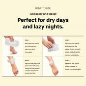 BAREN Shea Butter Sleeping Heel Patch, , 6 buc - benzi pentru talpi formulate cu shea butter si ureea, care contribuie la hidratarea calcaielor uscate si la imbunatatirea aspectului pielii aspre si cu tendinta de crapare, in timpul noptii