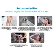 POSEION Shower Head BT100 SW, Snow White - cap de dus magnetizant care contribuie la filtrarea impuritatilor din apa de dus si la metinerea confortului pielii si scalpului