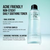 JUMISO Snail Mucin + Peptide Facial Toner, 205 ml - Toner de fata formulat cu filtrat de secretie de melc si gluconolactona, care contribuie la hidratarea, calmarea si echilibrarea pielii si la mentinerea nivelului optim de hidratare si a echilibrului pielii dupa curatare