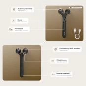 GESKE SmartAppGuided Roller Facial Sonic 4 in 1 Negru - Masaj Facial Antirid si Fermitate, Reduce Cearcanele si Liniile Fine, 1 buc