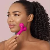 GESKE Sonic Facial Roller 4 in 1 – Dispozitiv Sonic Profesional pentru Tonifierea Feței, Magenta | German Beauty Tech