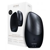 GESKE Sonic Thermo Facial Brush 6 in 1 - Aparat Sonic Pentru Curatarea Tenului cu silicon, pentru curatarea tenului si pregatirea pielii pentru o mai buna absorbtie a serurilor si cremelor - Black
