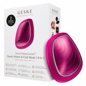 GESKE Sonic Warm and Cool Mask 9 in 1 - Aparat Sonic Pentru Masaj Facial cu incalzire, racire, terapie cu lumina LED si masaj sonic pentru aplicarea produselor de skincare - Magenta