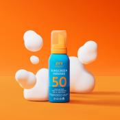 EVY TECHNOLOGY Sunscreen Mousse SPF 50, 100 ml - Crema de fata si corp formulata cu vitamina C si vitamina E, care contribuie la protectia solara UVA si UVB, Outdoor