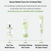 IUNIK Tea Tree Relief Serum - ser de fata formulat cu extract de apa din frunze de arbore de ceai si extract de Centella Asiatica, care contribuie la calmarea pielii sensibile si la mentinerea unui ton clar si curat al pielii - 50 ml