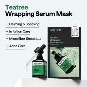 MEDIHEAL Teatree Wrapping Serum Mask Calming Hydra, 25 ml - Masca de fata formulata cu arbore de ceai si acid hialuronic, care contribuie la calmarea pielii si la metinerea hidratarii
