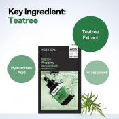 MEDIHEAL Teatree Wrapping Serum Mask Calming Hydra, 25 ml - Masca de fata formulata cu arbore de ceai si acid hialuronic, care contribuie la calmarea pielii si la metinerea hidratarii