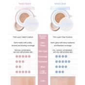 BLACK ROUGE Thin Layer Veiled Cushion - fond de ten cushion care contribuie la estomparea porilor si imperfectiunilor, cu protectie solara ridicata SPF 50+/PA++++ si acoperire construibila - 25V Butter Rum