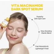 ROUND LAB Vita Niacinamide Dark Spot Serum 30 ml - Ser de fata formulat cu niacinamida si acid tranexamic, care contribuie la estomparea petelor pigmentare si la uniformizarea nuantei pielii