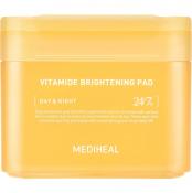 MEDIHEAL Vitamide Brightening Pad - toner de fata formulat cu niacinamida si apa de catina, care contribuie la iluminarea tenului si la uniformizarea aspectului pielii - 100 buc