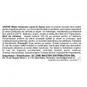 UNOVE Water Ampoule Leave in Treatment - spray de par formulat cu complex de proteine hidrolizate si ulei de argan, care contribuie la reducerea vizibila a efectului de frizz si la metinerea protectiei termice pana la 230?C - 200 ml