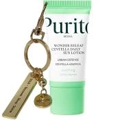 SPF TO GO - Breloc auriu premium + Purito Wonder Releaf Centella Daily Sun Lotion SPF 50+ PA++++ mini (15 ml) - editie limitata