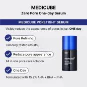 MEDICUBE Zero Pore Ser pentru fata 30 ml - Reducere vizibila pori si sebum, efect retexturare si iluminare, 30 ml