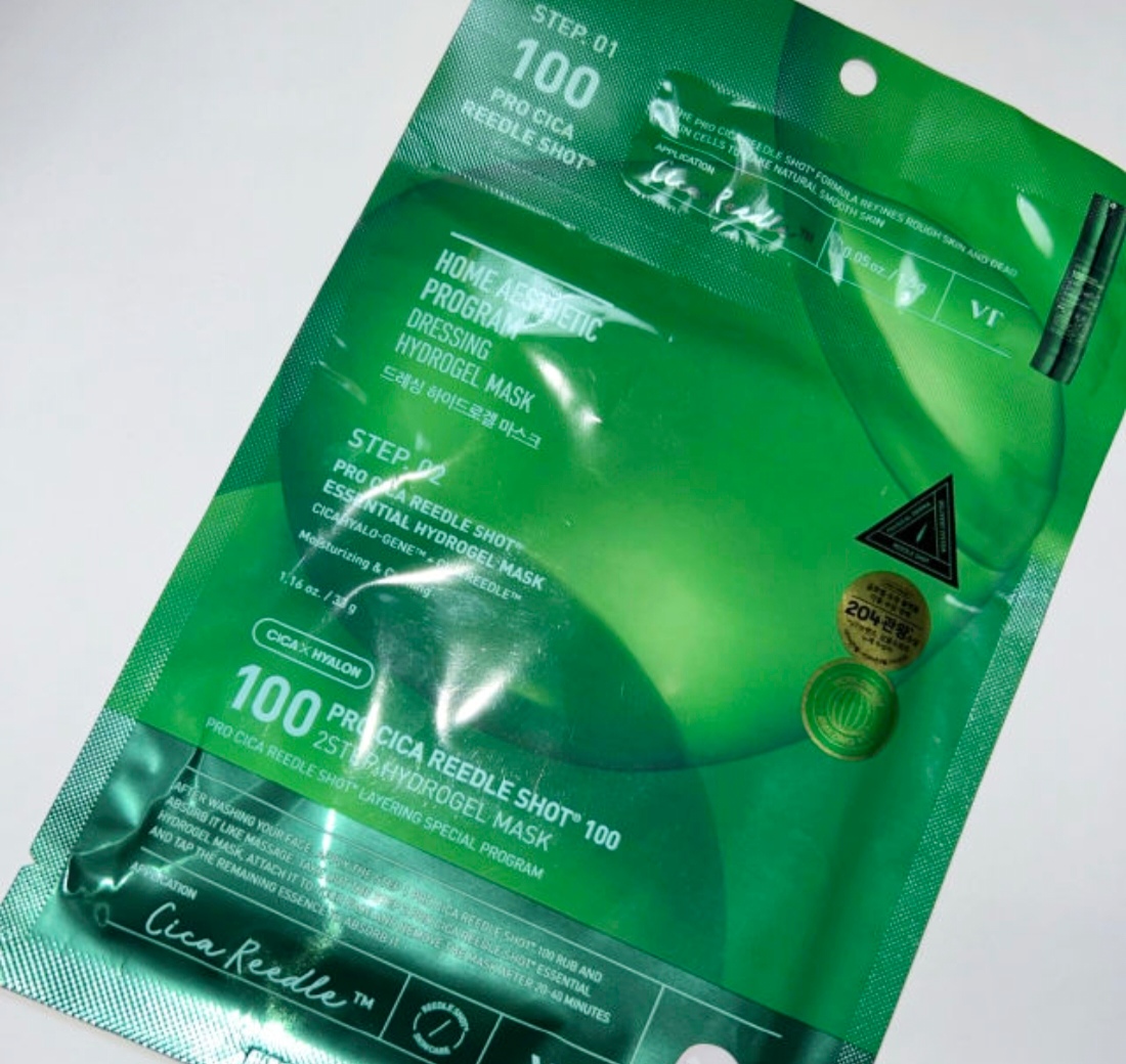 VT COSMETICS Pro Cica Reedle Shot 100 2 Step Hydrogel Mask Masca de fata 1.5 gr + 33 gr